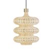 Elegant wavey lamp in wicker finish with brass accents