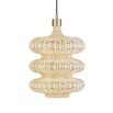 Elegant wavey lamp in wicker finish with brass accents