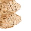 Wavy rattan ceiling light with brass detail