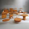 Brown buffet with acrylic handles and legs