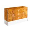Brown buffet with acrylic handles and legs