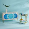 Blue and gold bar cart