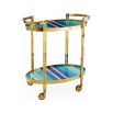 Blue and gold bar cart