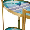 Blue and gold bar cart