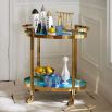 Blue and gold bar cart