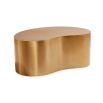 Gold-plated steel kidney-shaped coffee table