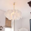 large white ostrich feather chandelier