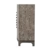 Timeless natural wood finish with horizontal brass handle