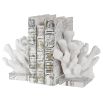 Coral-like sculptural bookends on clear base