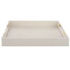 A sophisticated faux shagreen tray with beautiful brass details
