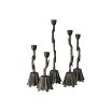 Set of five dynamic silhouette candle holders in black