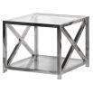 Geometric glass side table