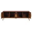 Wooden TV cabinet with square brass handles and feet