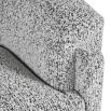 Curved grey armchair in boucle grey finish