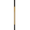 Black steel floor lamp with brass accents and shade
