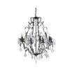 glass crystal droplet chandeliers with dark iron frame