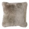 Fluffy square taupe cushion cover
