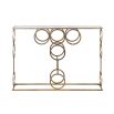 Cascading circle design console table with brass frame