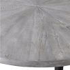 Contemporary grey wooden round dining table with black iron legs