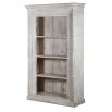 A charming bookcase with an off-white distressed finish