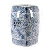 Blue and white oriental style ceramic stool