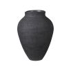 Sleek black vase with textured finish