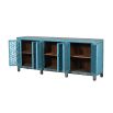 Shabby chic blue sideboard with lattice detailing