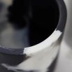  set of two black and white print lidded containers