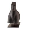 Stone effect horse sculpture mounted on bronze base
