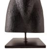 Stone effect horse sculpture mounted on bronze base