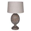 Lamp with rustic wooden base inspired by artichoke silhouette