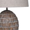 Lamp with rustic wooden base inspired by artichoke silhouette
