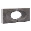 Charcoal grey tone ribbed texture bookends