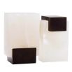 Marble/alabaster bookends with metal edge