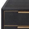 Black chest of drawers with gold detailing