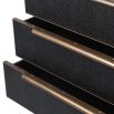 Black chest of drawers with gold detailing