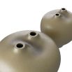 Set of two olive green vases with two narrow openings