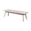 Scandi-influence, parquet pattern bench with delicately tapered legs