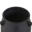 Black outdoor planter with small handle details