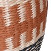Set of two woven baskets in orange and black