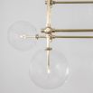 Natural brass finish industrial ceiling lamp with clear glass lampshade design