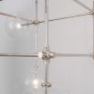 Polished nickel industrial retro chandelier with clear glass globe hanging design