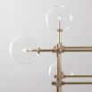 Natural brass retro style floor lamp with clear glass globe lampshades