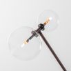 Black gunmetal solid brass industrial table lamp with clear glass globes