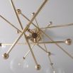 Retro natural brass finish 8 arm chandelier with 8 globe accents 