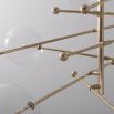 Retro natural brass finish 8 arm chandelier with 8 globe accents 