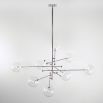 Retro polished nickel chandelier with 8 arms and 8 clear glass bulbs