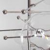 Retro polished nickel chandelier with 8 arms and 8 clear glass bulbs