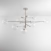 Retro polished nickel chandelier with 8 arms and 8 clear glass bulbs