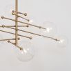 Retro natural brass finish 8 arm chandelier with 8 globe accents 